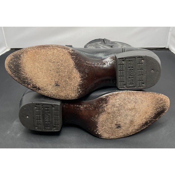 Corral Leather Cowboy Boots Black Embroidered Western Mens 8 Fast Shipping main image 6